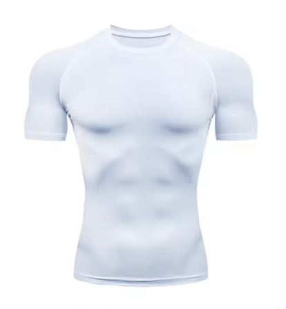 T-shirt compression blanc