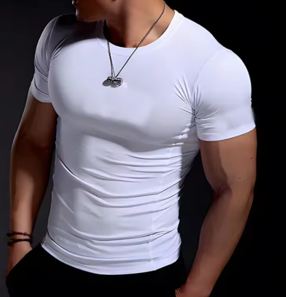 T-shirt compression blanc