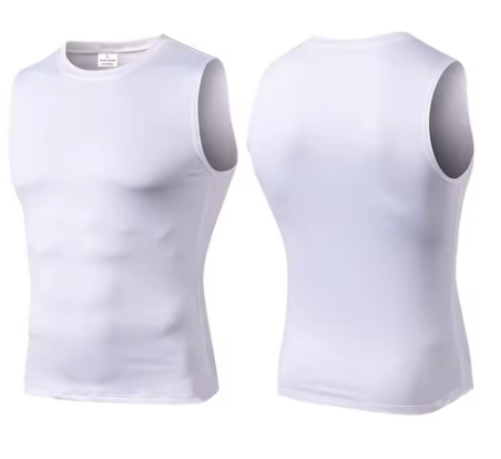 T-shirt compression sans manche blanc